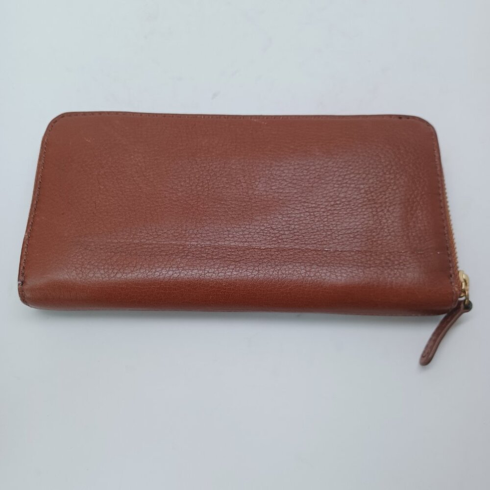 Fossil Wallet Brown Leather Zip Around - image 3